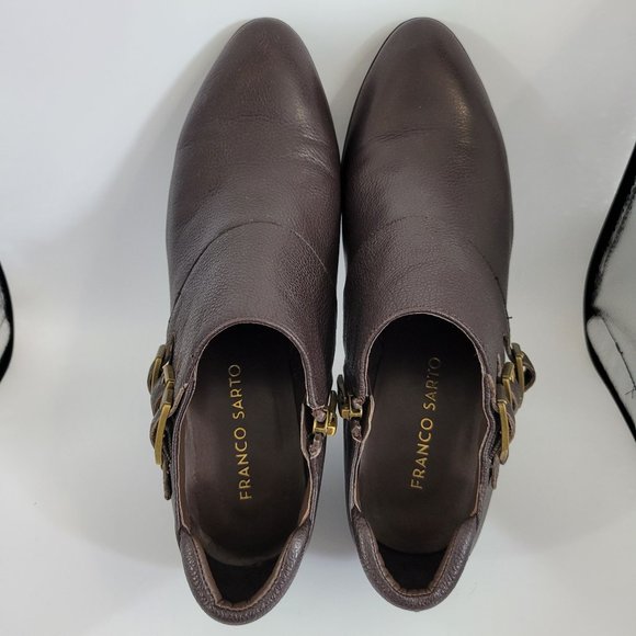 Franco Sarto L-Genna Ankle Boot Women's Dark Brown Kalibu Leather US Size 7M - Picture 5 of 7